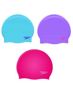 Speedo Junior Badekappe Silikon – Übersicht Pink, flieder und Hellblau