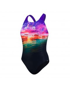 speedo schwimmanzug damen powerback sunbloom