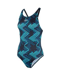 speedo powerback damenbadeanzug blau