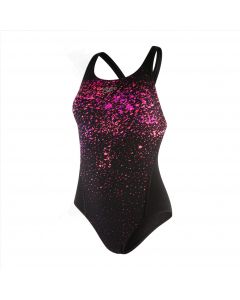 speedo badeanzug frauen schwarz lila