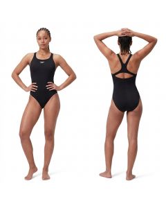 Speedo Damen-Badeanzug mit bustier Schwarz kickback