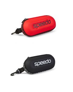 Speedo Brillenetui Hardcase für Schwimmbrillen in Rot und Schwarz