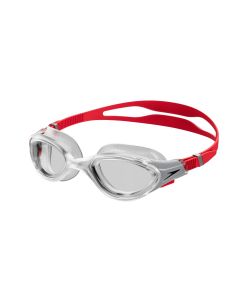 Speedo Schwimmbrille Biofuse 2.0 Erwachsene Herren Damen-klar / rot
