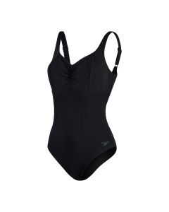 Speedo Sculpture Aquanite Badeanzug Damen schwarz – Ganzkörper Frontansicht