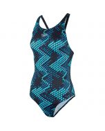 speedo powerback damenbadeanzug blau
