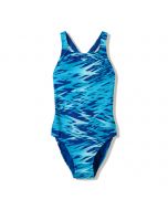 Speedo Hyperboom Medalist Badeanzug Damen türkis mit Print – Frontansicht